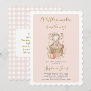 A Little Pumpkin Baby Shower girl Invitation