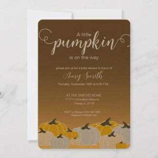 A little pumpkin baby shower invitation