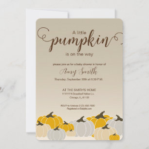 A little pumpkin baby shower invitation