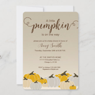 A little pumpkin baby shower invitation