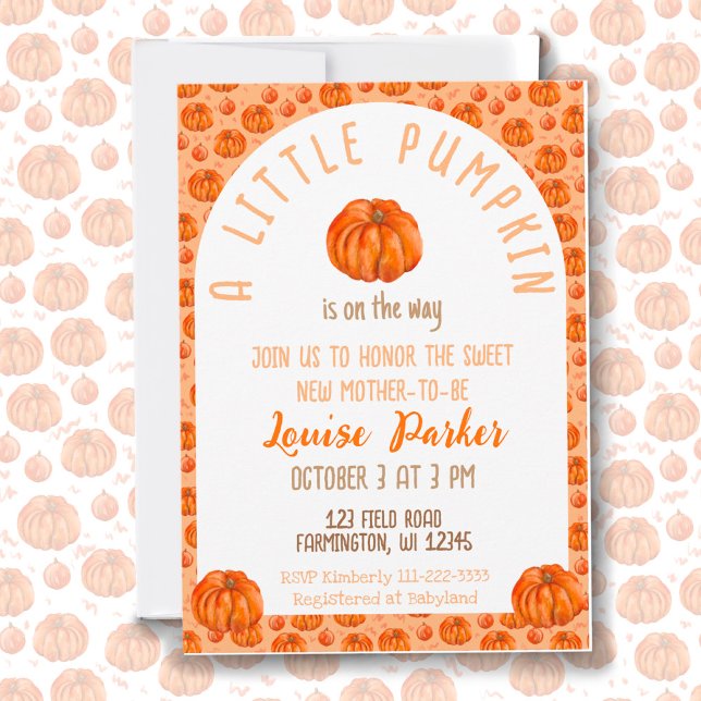 A Little Pumpkin Baby Shower Invitation (Creator Uploaded)