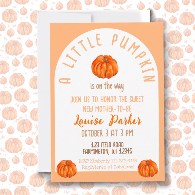 A Little Pumpkin Baby Shower Invitation (Creator Uploaded)