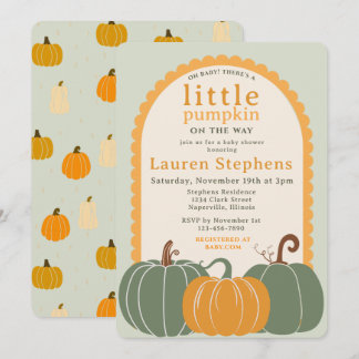 A Little Pumpkin Baby Shower Invitation