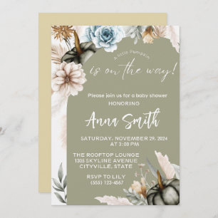 a little pumpkin baby shower invitations