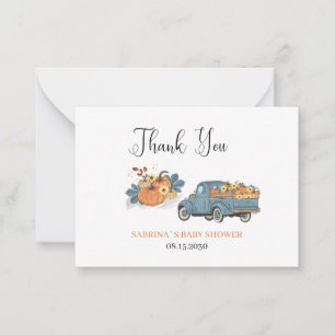A little pumpkin baby shower Note Card