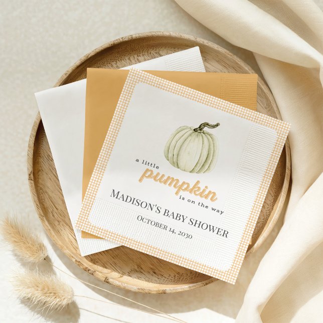 A Little Pumpkin Baby Shower Paper Napkin (Creator Uploaded)
