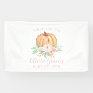 A Little Pumpkin Baby Shower pink floral Banner