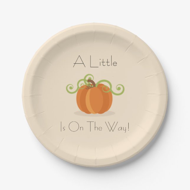 A Little Pumpkin Baby Shower Plates (Front)