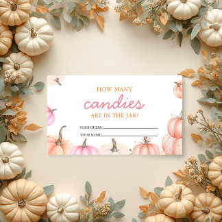 A Little Pumpkin Baby Shower Sign | Guess How Many Card