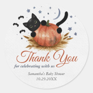A Little Pumpkin Baby Shower Thank You Classic Round Sticker