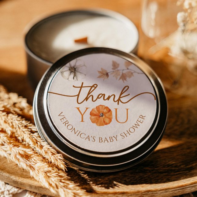 A Little Pumpkin Baby Shower Thank You Stickers (Creator Uploaded)