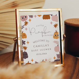 A Little Pumpkin Baby Shower Welcome Poster