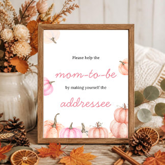 A Little Pumpkin Baby Sign | Mom to be Table Sign