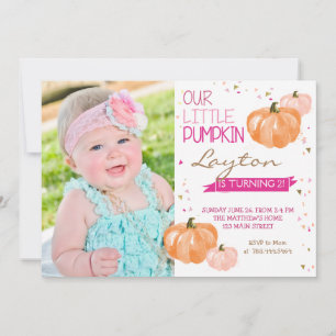 A little Pumpkin Birthday invitation Card