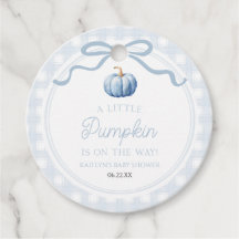 A Little Pumpkin Blue Bow Fall Baby Shower
