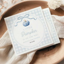 A Little Pumpkin Blue Bow Fall Baby Shower