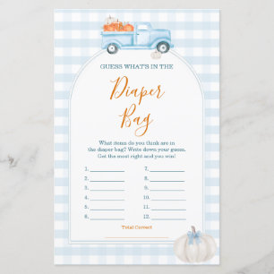 A Little Pumpkin Blue Truck What's in Diaper Bag