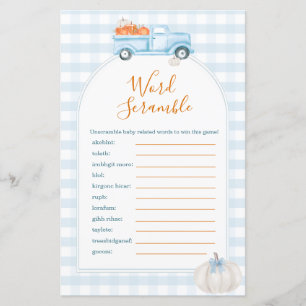 A Little Pumpkin Blue Truck Word Scramble Game