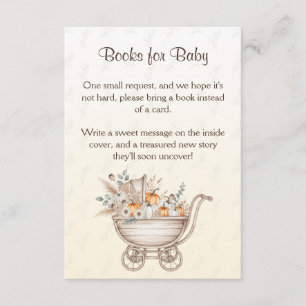 A Little Pumpkin Boho Baby Shower Books for Baby Enclosure Card