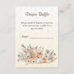 A Little Pumpkin Boho Baby Shower Diaper Raffle Enclosure Card