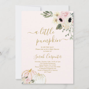 A little pumpkin Boho Baby Shower Girl Invitation