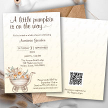 A Little Pumpkin Boho Baby Shower Invitation