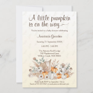 A Little Pumpkin Boho Baby Shower Invitation