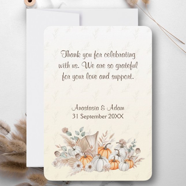 A Little Pumpkin Boho Baby Shower  Thank You Card (A Little Pumpkin Is On The Way Baby Shower Thank You Card)
