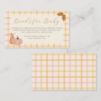 A Little Pumpkin Books for Baby Fall Baby Shower Enclosure Card