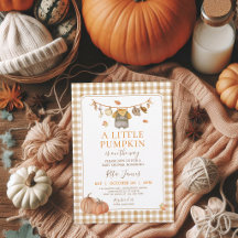 A Little Pumpkin Boy Baby Shower Gingham