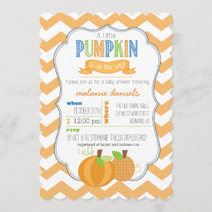 A Little Pumpkin Boy Baby Shower Invitation