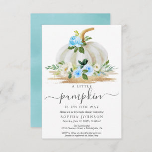 A Little Pumpkin Boy Baby Shower Invitation Card