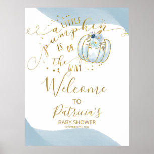 A Little Pumpkin Boy Baby Shower Welcome Sign