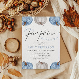 A little pumpkin Boy Fall Baby Shower Invitation