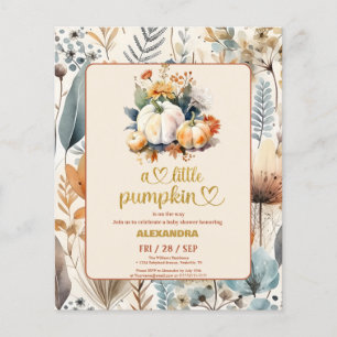 A little pumpkin budget baby shower flyer