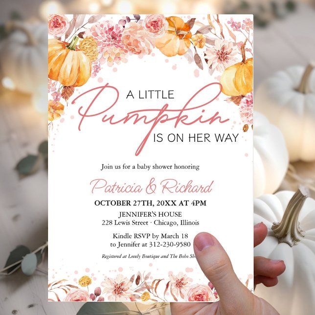 A Little Pumpkin Budget Baby Shower Invitations (Creator Uploaded)