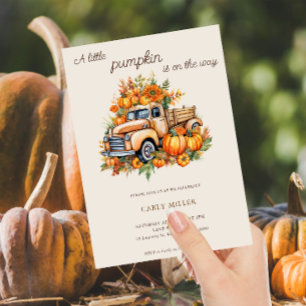 A Little Pumpkin Cute Fall Baby Shower Invitation
