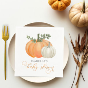 A Little Pumpkin Fall Autumn Baby Shower Napkin
