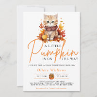A Little Pumpkin Fall Autumn Cat Baby Shower