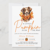 A Little Pumpkin Fall Autumn DOG Baby Shower