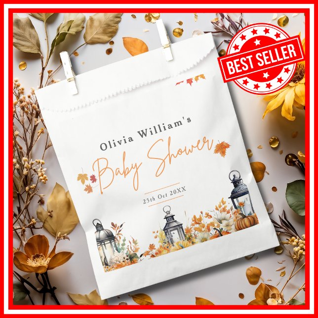 A Little Pumpkin Fall Autumn Floral Baby Shower Favour Bags (A Little Pumpkin is on the Way Fall Autumn Floral Baby Shower Favor Bags)