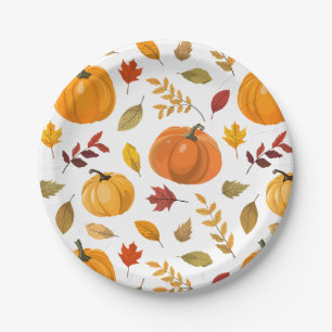 A Little Pumpkin Fall Autumn Floral Baby Shower Paper Plate