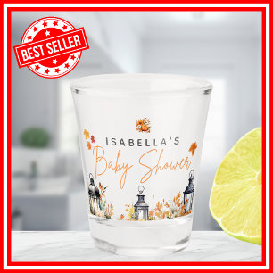 A Little Pumpkin Fall Autumn Floral Baby Shower Shot Glass
