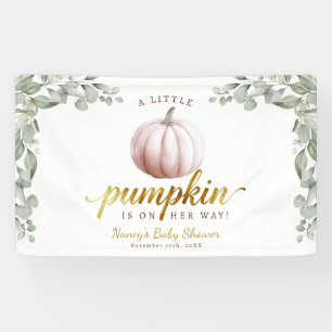 A Little Pumpkin Fall Baby Shower Backdrop Banner