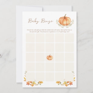 A Little Pumpkin Fall Baby Shower Bingo Card