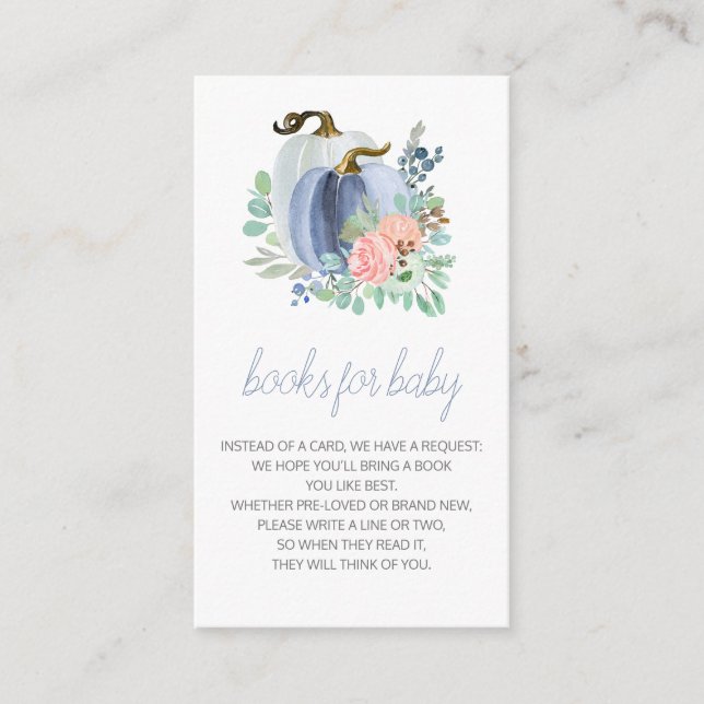 A Little Pumpkin Fall Baby Shower Books for Baby Enclosure Card (Front)