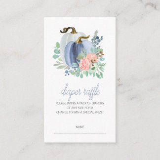 A Little Pumpkin Fall Baby Shower Diaper Raffle Enclosure Card