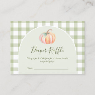 A Little Pumpkin Fall Baby Shower Diaper Raffle Enclosure Card