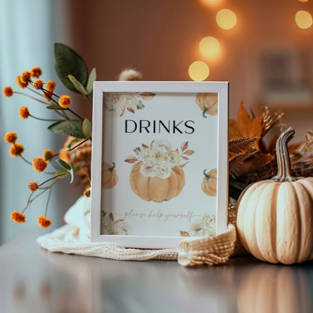 A Little Pumpkin Fall Baby Shower Drinks Sign (Creator Uploaded)