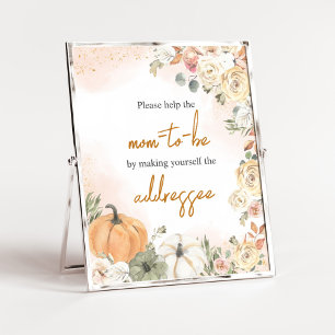A Little Pumpkin Fall Baby Shower Envelope Station Poster